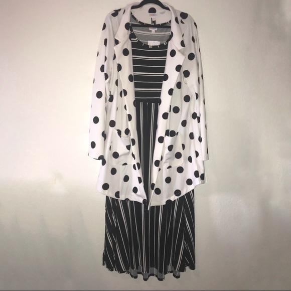 Polka Dots Gwen Blazer LuLaRoe Black & White 3X - Picture 9 of 10